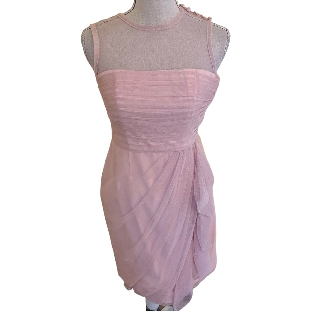 White by Vera Wang Blush Pink Sleeveless Fitted Tulle Detail Dress 2